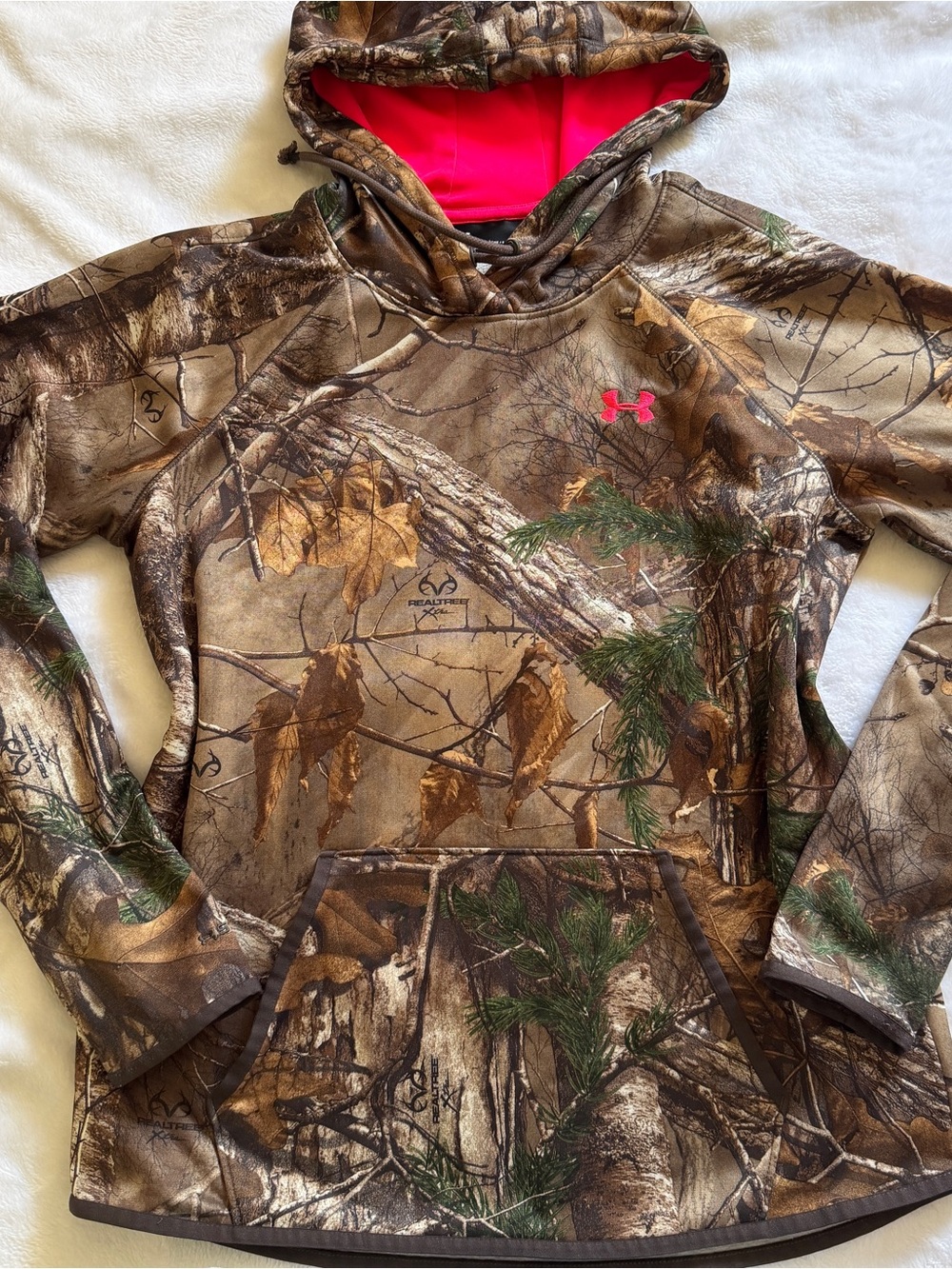 Under Armour Realtree Camo Hoodie with Pink Lining
